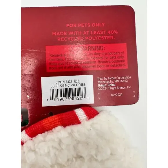 Faux Shearling Zipper with Trim Fleece Dog Vest Wondershop Cream Size Small NEW - Picture 9 of 9